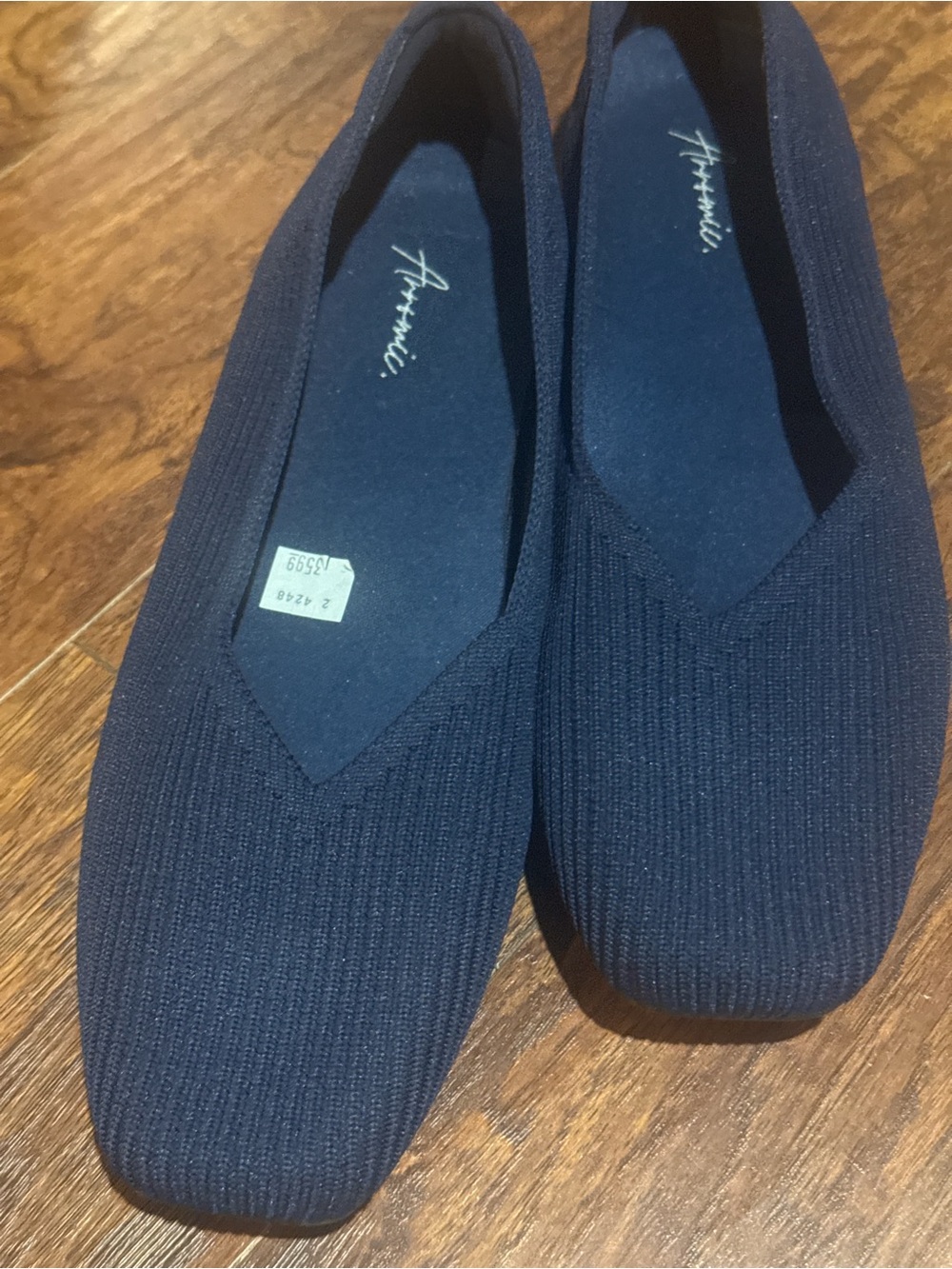 Source Unknown Navy Ribbed Knit Flats - Picture 2 of 4